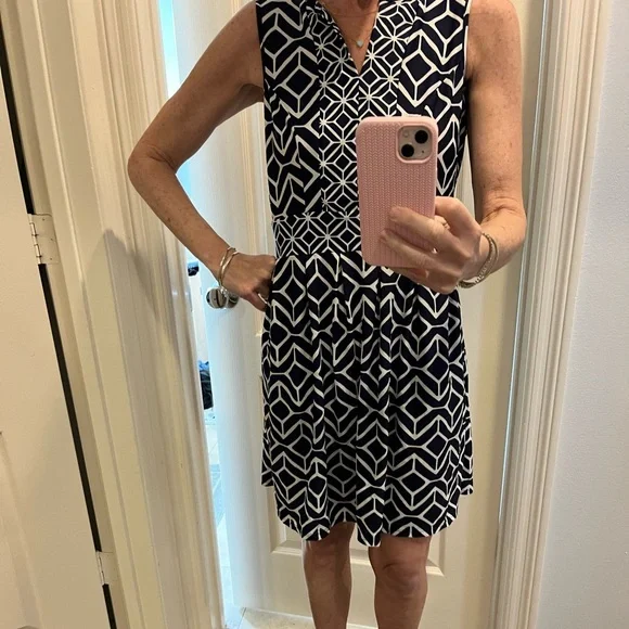 JUDE CONNALLY - blue and white dress - small - Picture 7 of 11